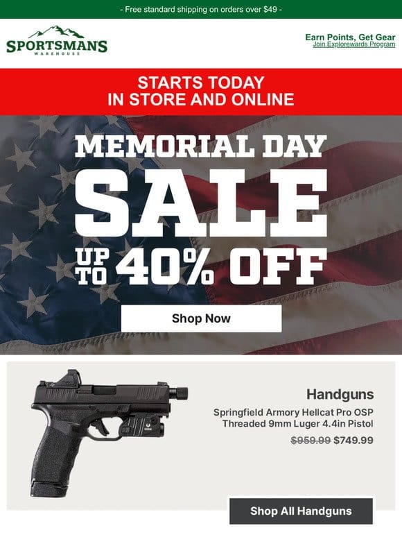 Our Memorial Day Sale Kicks Off NOW