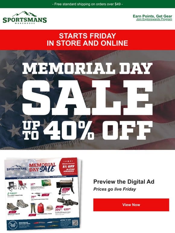 Our Memorial Day Sale Starts Friday