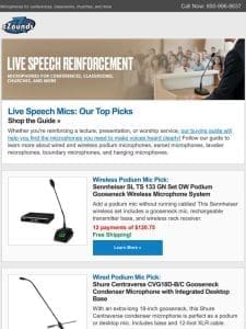 Our Mic Picks for Live Speech Reinforcement