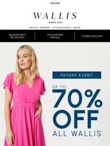 Payday event! Shop up to 70% off