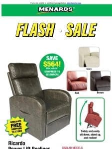 Pebble Power Recliner ONLY $79.99 After Rebate*!