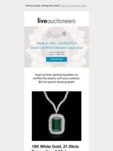 Prestige Auction Galleries | Made in USA – Certified Fine Jewelry & Watch Massive Liquidation