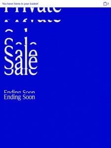 Private Sale: ending soon