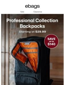 Pro Slim Backpacks ONLY $29.99