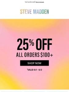 QUICK! Take 25% Off