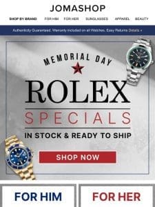 ROLEX: Memorial Day Special (FOR YOU)