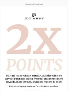 Ready， Set， Double Your Points Now!