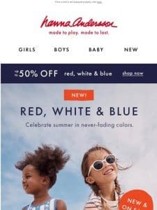 Red， White & Blue   Up To 50% Off