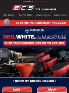 Red， White， and Service Up To 40% Off Service Kits!