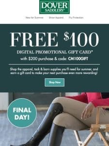 Reward Yourself: $100 Gift Card With a $200+ Purchase