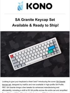 SA Granite Keycap Set: Available & Ready to Ship!