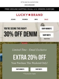 SALE ALERT: 30% Off Denim + Extra 20% Off