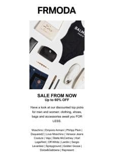 SALE: Up to 60% off from now