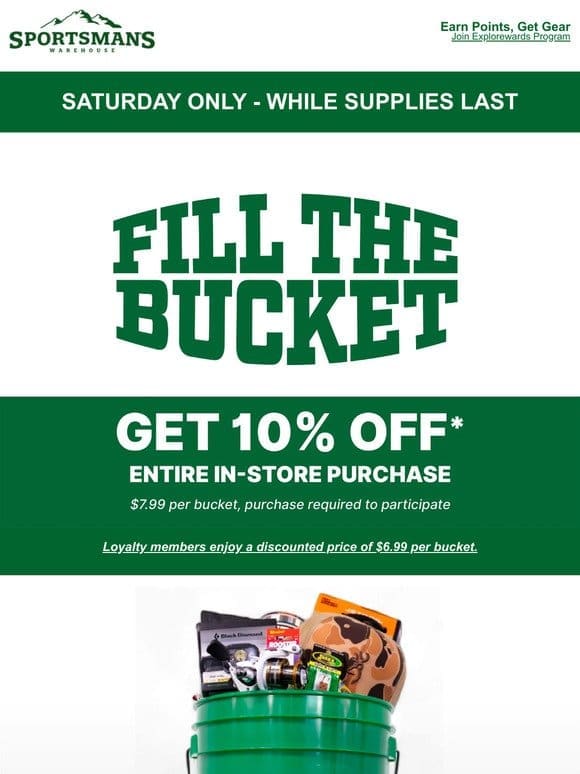 SATURDAY ONLY – Get 10% Off Your Entire In-Store Purchase
