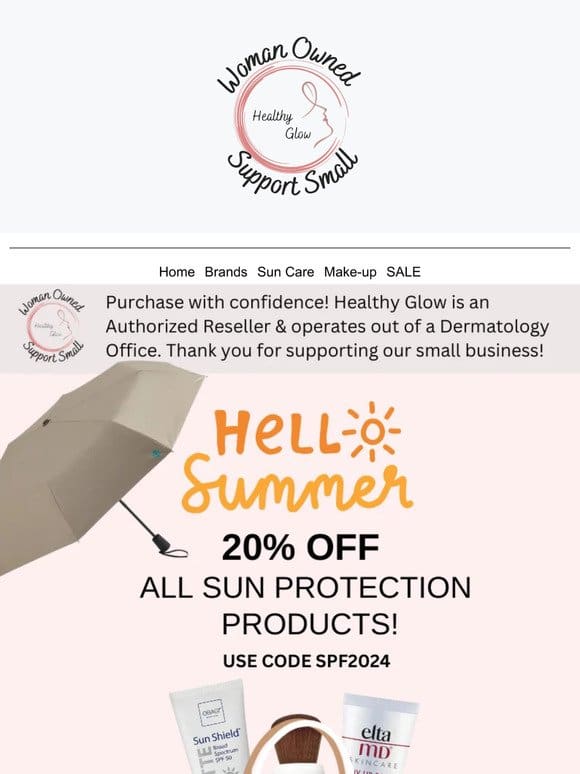 SAVE 20% off SPF Products ☀️