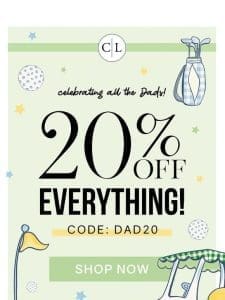 SITEWIDE SALE! 20% OFF!
