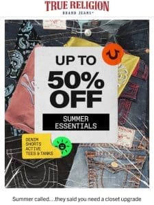 STARTS NOW   50% OFF SUMMER FITS