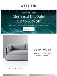 STARTS NOW: Up to 60% OFF Memorial Day savings