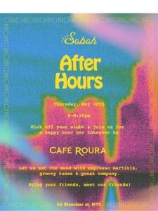 Sabah After Hours This Thursday， 5/30 ?