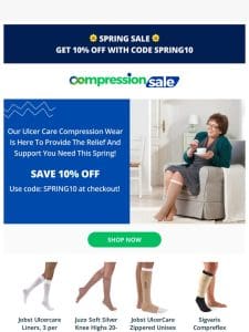 Save 10% OFF Ulcer Care Compression Wear!
