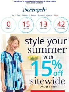Save 15% – Extended 1 Day Only – Email Exclusive!