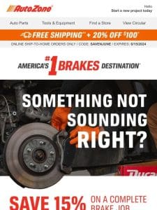 Save 15% on your next brake job!