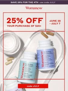 Save 25% now for the 4th