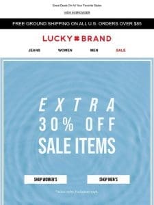 Save BIG! Extra 30% Off Sale Items
