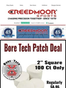 Save Over 40% On Bore Tech 2″ Cleaning Patches!