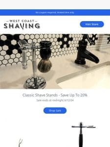 Save Up To 20% On Classic Shave Stands