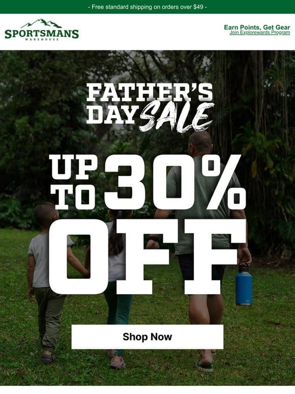 Save Up to 30% on Gifts for Dad