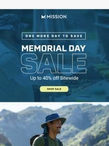 Save Up to 40% off on Cooling Gear this Memorial Day! ??