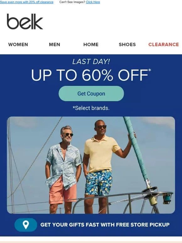 Save big   Up to 60% off women’s fashion， men’s golf polos & more