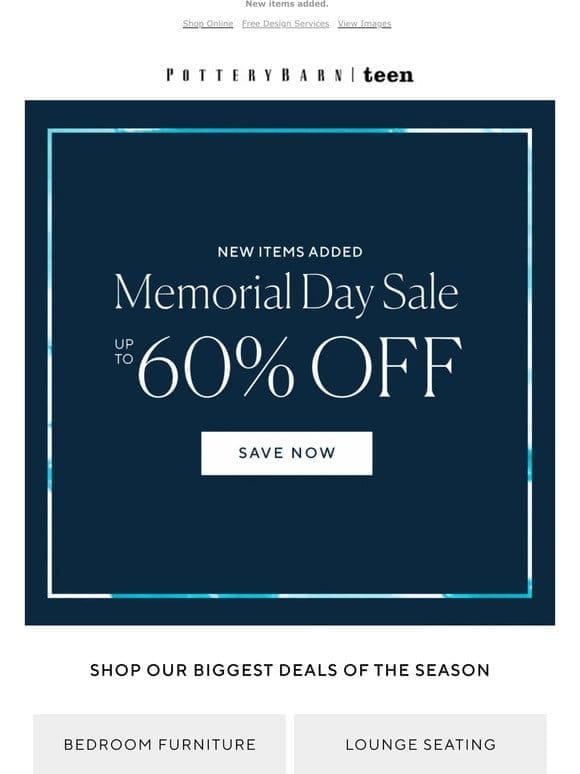 Save up to 60% NOW at the Memorial Day Sale! ?