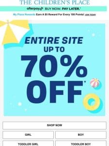 Save up to 70% S-i-t-e-w-i-d-e!