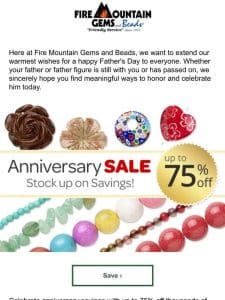 Save up to 75% on BEADS and More