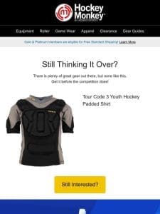 Saved for you: Tour Code 3 Youth Hockey Padded Shirt