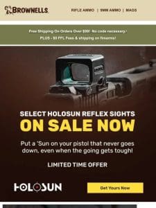 Savings Holosun Reflex sights end soon!