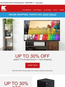 Score Big Savings: Up to 30% Off TVs & Electronics + Free Shipping!