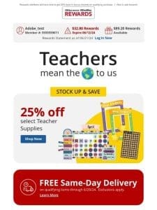 Score an A+ in Savings: Save up to 25% on Teacher Supplies!