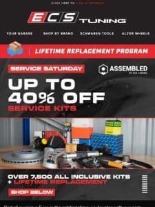 Service Sale Saturday – Up To 40% Off All Inclusive Service Kits