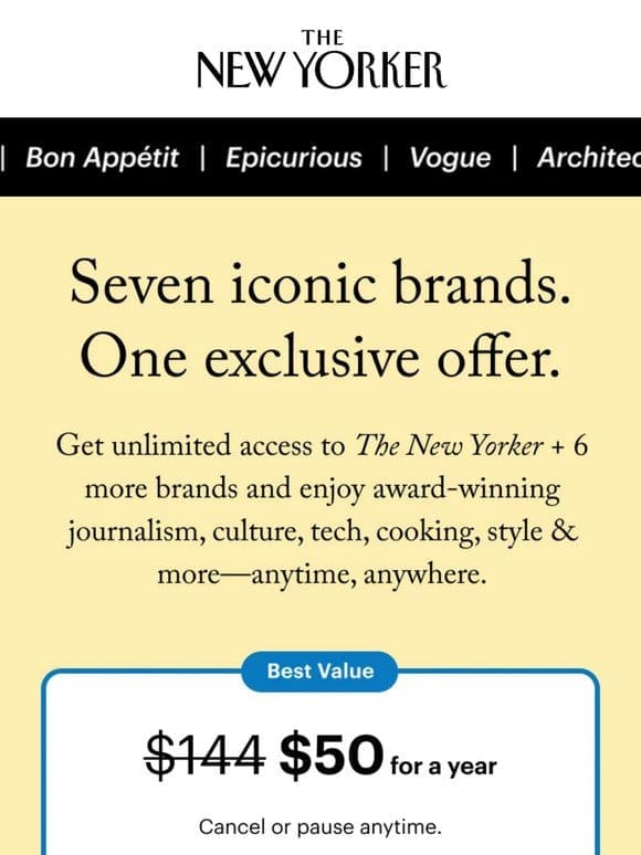 Seven Iconic Brands. One Exclusive Offer