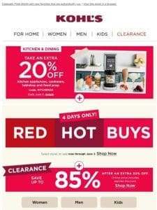 Shop Red Hot Buys + take up to 85% off clearance  ️