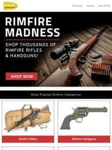 Shop Thousands of Rimfire Rifles & Handguns!