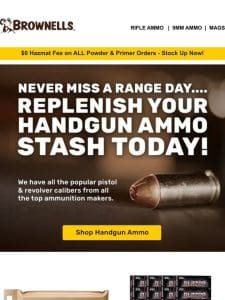 Shop our HUGE selection of handgun ammo