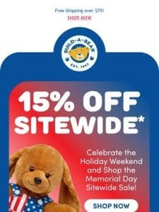 Sitewide Sale – 15% OFF All the Stuff You Love!
