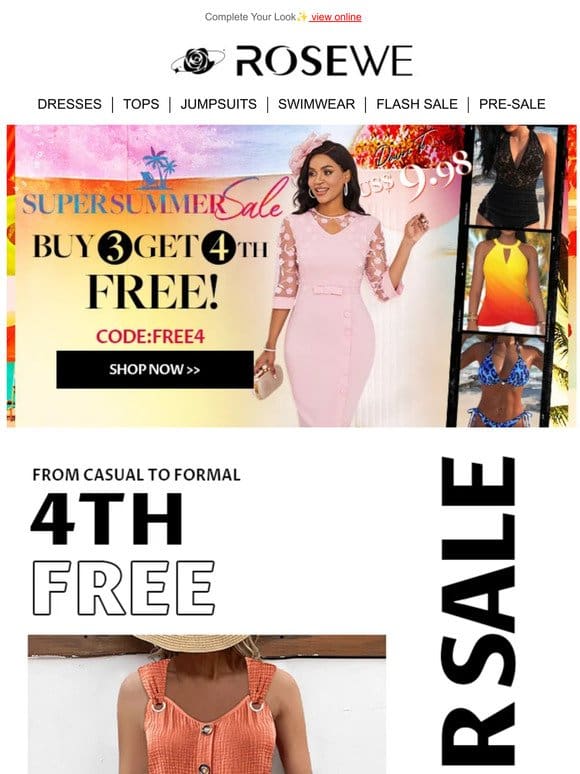 Sizzle in Summer Fashion， Get 1 Free!
