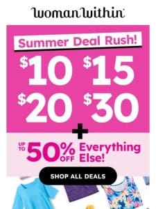 So Many Deals， So Little Time! $10 & $15 Styles!