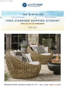 Soak Up the Sun! ?? 20-50% off ALL Outdoor + FREE SHIPPING