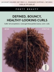 Soft， defined curls with Fenty Hair